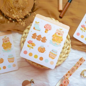 Stickersheet - Picknick Latte | Bullet Journal Sticker, Planer Sticker, Scrapbook Sticker, Frühling Sticker, Bär Sticker, Tier Sticker