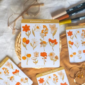 StickerSheet - | de fleurs vintage Autocollants Bullet Journal, Autocollants Planner, Autocollant Scrapbook, Autocollant Floral, Autocollant Printemps, Autocollant Fleur