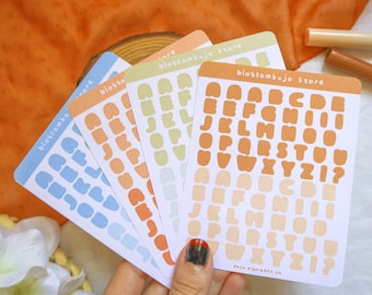 Alfabetstickers – Kleurrijke decoratiestickers voor Bullet Journal