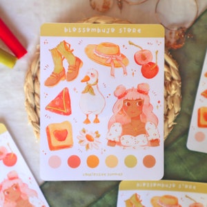 Stickersheet - Campagne été | Autocollants Bullet Journal, Autocollants Planner, Autocollants Scrapbook, Autocollants Nature, Autocollants Personnage