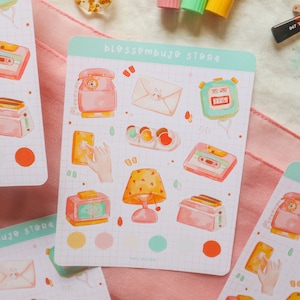 Stickersheet - 90's Retro | Bullet Journal Stickers, Planner Stickers, Scrapbook Stickers, Anime Stickers, Food Stickers, Manga Stickers