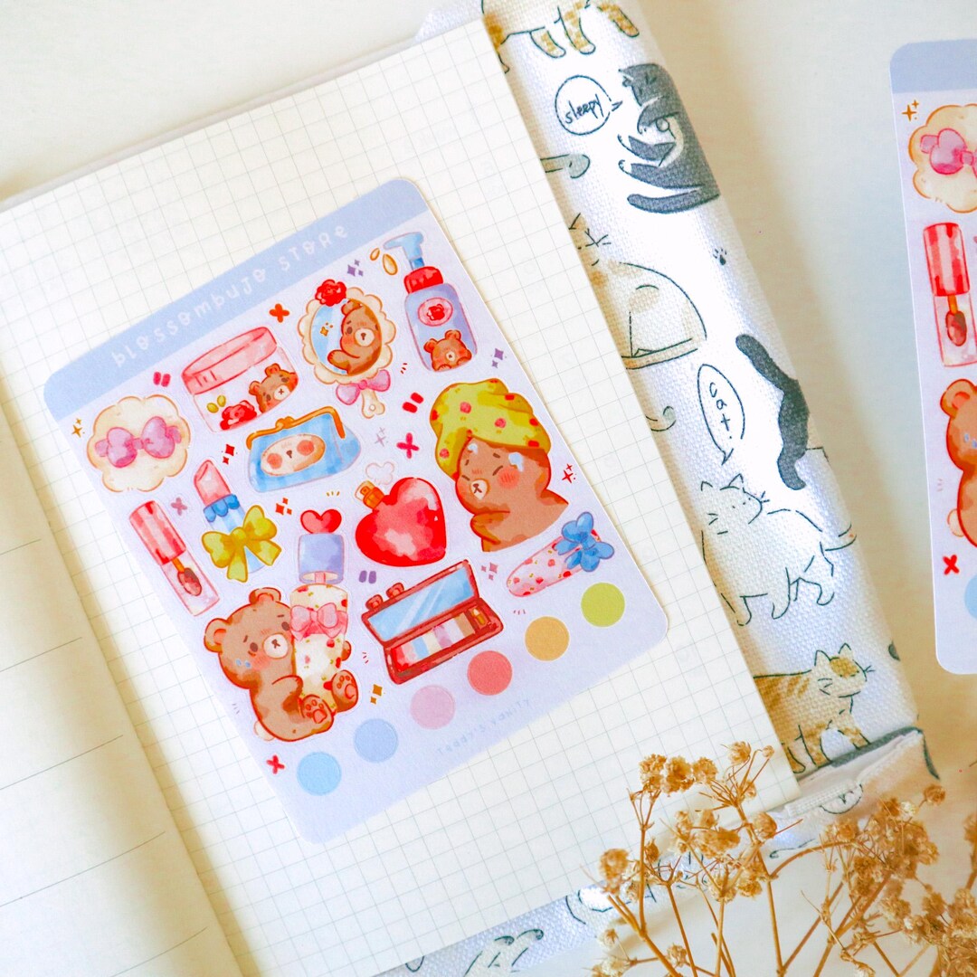 Vanity Sticker Stickersheet - Teddy's Vanity | Bullet Journal Stickers, Planner ...