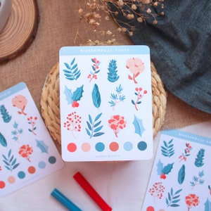 Stickersheet - Piante invernali / Adesivi bullet journal, adesivi planner, adesivi scrapbook, adesivi per la natura, adesivi per foglie