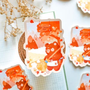 Autocollant en vinyle mat avec flocons - Bear's Inn | Stickers bujo, Stickers agenda, Stickers scrapbooking, Stickers automne, Sticker personnage, Animal