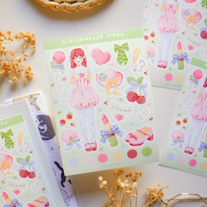 Stickerbogen Vinyl - Love in Bloom | Bullet Journal Aufkleber, Planner Sticker, Scrapbook Sticker, Romantik Sticker, Love Sticker, A6