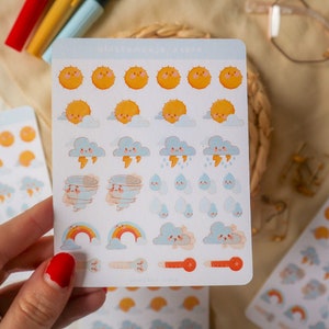 Stickersheet - Planner Weer | Bullet Journal Stickers, Planner Stickers, Scrapbook Stickers, Zon Stickers, Natuur Stickers, Icon Stickers