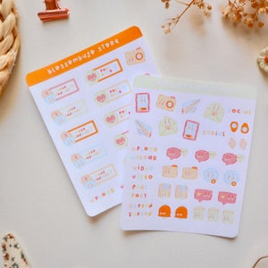 Foglio di adesivi: adesivi It Girl/ Bullet Journal, adesivi per planner, adesivi per album, adesivi decorativi, etichette adesive