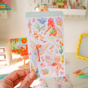 Foglio di adesivi - Adesivi per il giardino delle fate / Adesivi per bullet journal, adesivi per planner, adesivi per album, adesivi per fate, adesivi per ragazze, adesivi magici