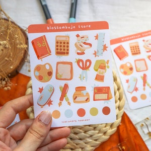 Hoja de pegatinas - papelería / pegatinas de diario de balas, pegatinas del planificador, pegatinas de scrapbook, pegatinas de la escuela, pegatinas artesanales, pegatinas de estudio