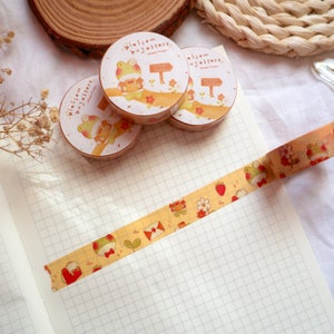 Washi Tape - Study Froggo / Adesivi Bullet Journal, Planner Tape, Illustrazioni, Rana, Libri, Animali, Washi Tape Giallo