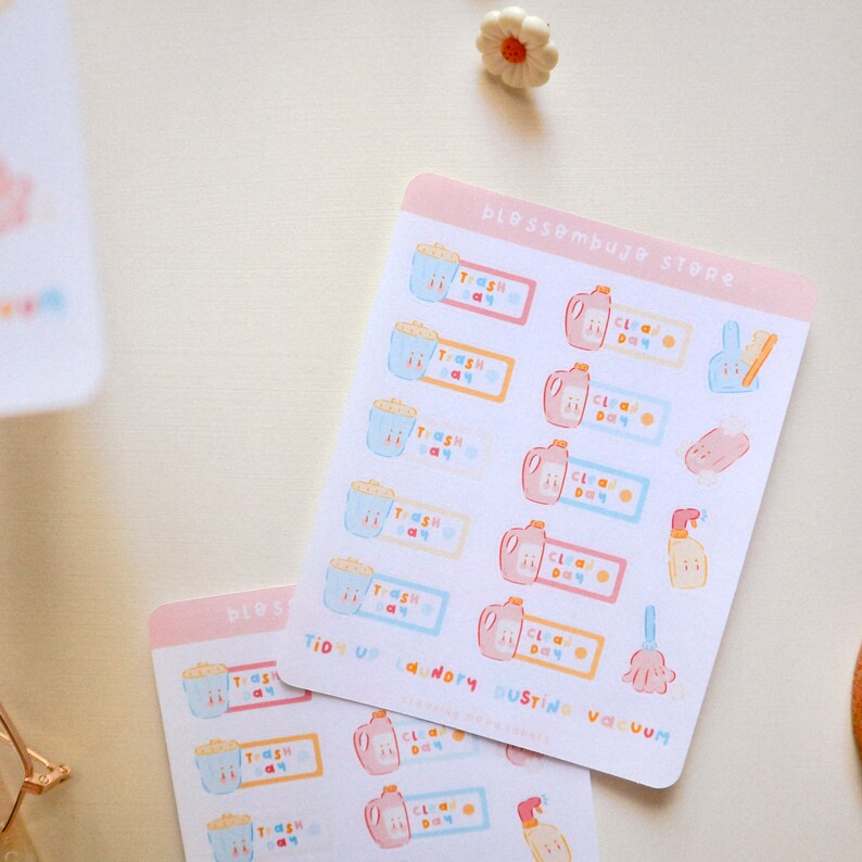 Tidy Sticker Cleaning Mood Stickersheet: Planner, Journal, Scrapbook Stickers - Etsy