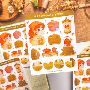 Stickervel - Sprookjeshuisje | Bullet Journal-stickers, planner-stickers, plakboekstickers, natuurstickers, bosstickers