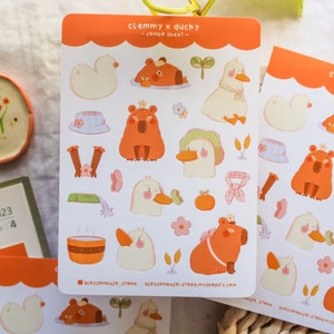 Hoja de pegatinas de vinilo - ClemmyxDucky / Bullet Journal Stickers, Planner Stickers, Scrapbook Stickers, Animal Stickers, Spring Stickers, A6
