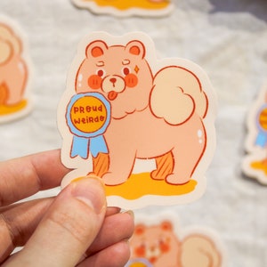 Matte Vinyl Sticker Flake - Silly Dog | Bujo Aufkleber, Planer Aufkleber, Scrapbook Aufkleber, Natur Aufkleber, Charakter Aufkleber, Tier