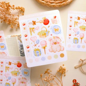 Stickerbogen - Teddybär | Bullet Journal Aufkleber, Planner Aufkleber, Scrapbook Aufkleber, Tiere Aufkleber, Romantische Aufkleber, Liebe Aufkleber