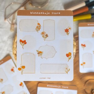 StickerSheet - Tags vintage | Autocollants Bullet Journal, Autocollants Planner, Autocollant Scrapbook, Autocollants Floraux, Autocollants Printemps, Autocollant Fleur