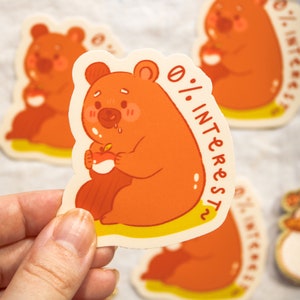 Autocollant en vinyle mat avec flocons - Ours idiot | Stickers bujo, Stickers agenda, Stickers scrapbooking, Stickers nature, Sticker personnage, Animal