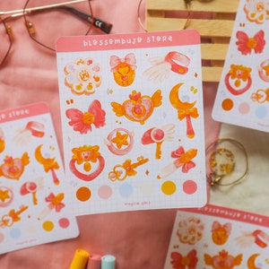 Stickersheet - Magical Girls / Bullet Journal Stickers, Planner Stickers, Scrapbook Sticker, Anime Sticker, Character Sticker, Manga Sticker