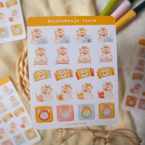 Stickersheet - Planner Latte | Bullet Journal Sticker, Planer Sticker, Scrapbook Sticker, Bär Sticker, Tier Sticker, Icon Sticker