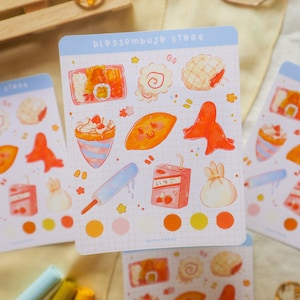 Stickersheet - Anime Foody | Bullet Journal Stickers, Planner Stickers, Scrapbook Stickers, Anime Stickers, Food Stickers, Manga Stickers