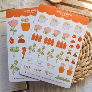 Stickersheet Vinyl - Garten Bundle | Bullet Journal Sticker, Planner Sticker, Scrapbook Sticker, Tier Sticker, Frühling Sticker, A6