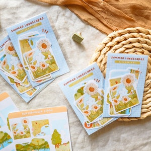 Set de pegatinas - Paisajes de verano / Bullet Journal Stickers, Planner Stickers, Scrapbook Stickers, Nature Stickers, Summer Stickers