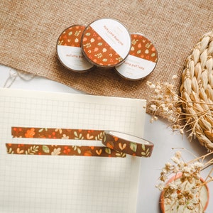 Nastro Washi - Modello autunnale / Adesivi Bullet Journal, Nastro planner, Illustrazioni, Personaggi, Caduta, Foglie, Nastro Washi naturale