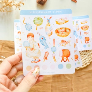 Foglio di adesivi - Matsuri Night / Adesivi Bullet Journal, Adesivi Planner, Adesivi Scrapbook, Adesivi Food, Adesivi Giappone