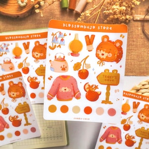 Feuille d'autocollants - Grotte des câlins | Stickers Bullet Journal, Stickers agenda, Stickers scrapbooking, Stickers nature, Stickers forêt, Sticker animal
