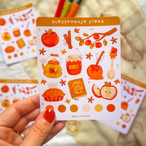 Stickersheet - Apple Flavor | Autocollants Bullet Journal, Autocollants Planner, Autocollants Scrapbook, Autocollants alimentaires, Autocollants d’automne, Autocollants de boisson