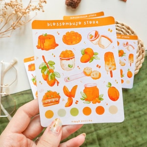 Stickervel - Mango Passion | Bullet Journal-stickers, plannerstickers, plakboekstickers, voedselstickers, natuurstickers