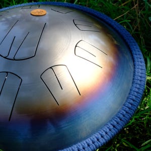 Rainbow Steel Tongue Drum 16&quot;/40cm, 10 Notes | Handmade Handpan, Tongue Drum | With Bag & Mallets