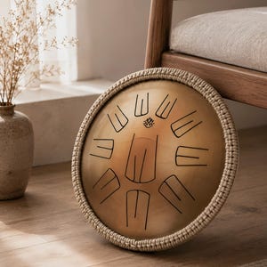 Handgefertigte Stahlzungentrommel - 10 Töne, Bronze-Finish, kompakte Handpan für Entspannungsmusik Bild 3