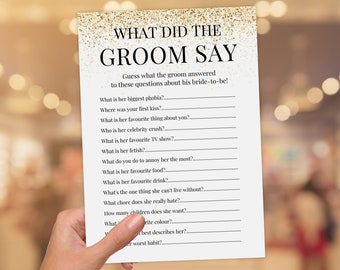 What did the Groom Say Hen Party Game, Glitter Bridal Shower Game, Groom Say Hen Do Games, Bachelorette Party Drinking, Funny Hen Party Game