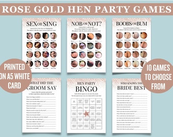 Rose Gold Hen Night Games, Bridal Shower Games, Bride to be Hen Night Games, Hen Do Dirty Rude Hen Games, Bachelorette Party, Drinking Games
