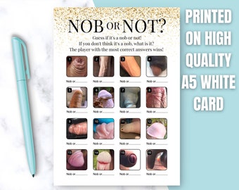 Nob or Not Hen Party Game, Glitter Bridal Shower Game, Bride to be Nob or Not Game, Hen Do Dirty Rude Hen Games, Bachelorette Party Drinking