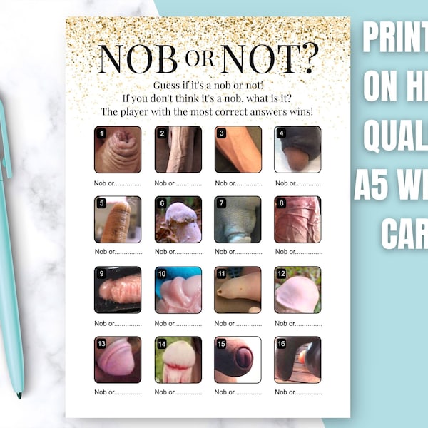 Nob or Not Hen Party Game, Glitter Bridal Shower Game, Bride to be Nob or Not Game, Hen Do Dirty Rude Hen Games, Bachelorette Party Drinking