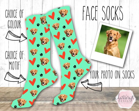 Custom Socks Dog Lover Gift Custom Pet Socks Dog Socks Etsy