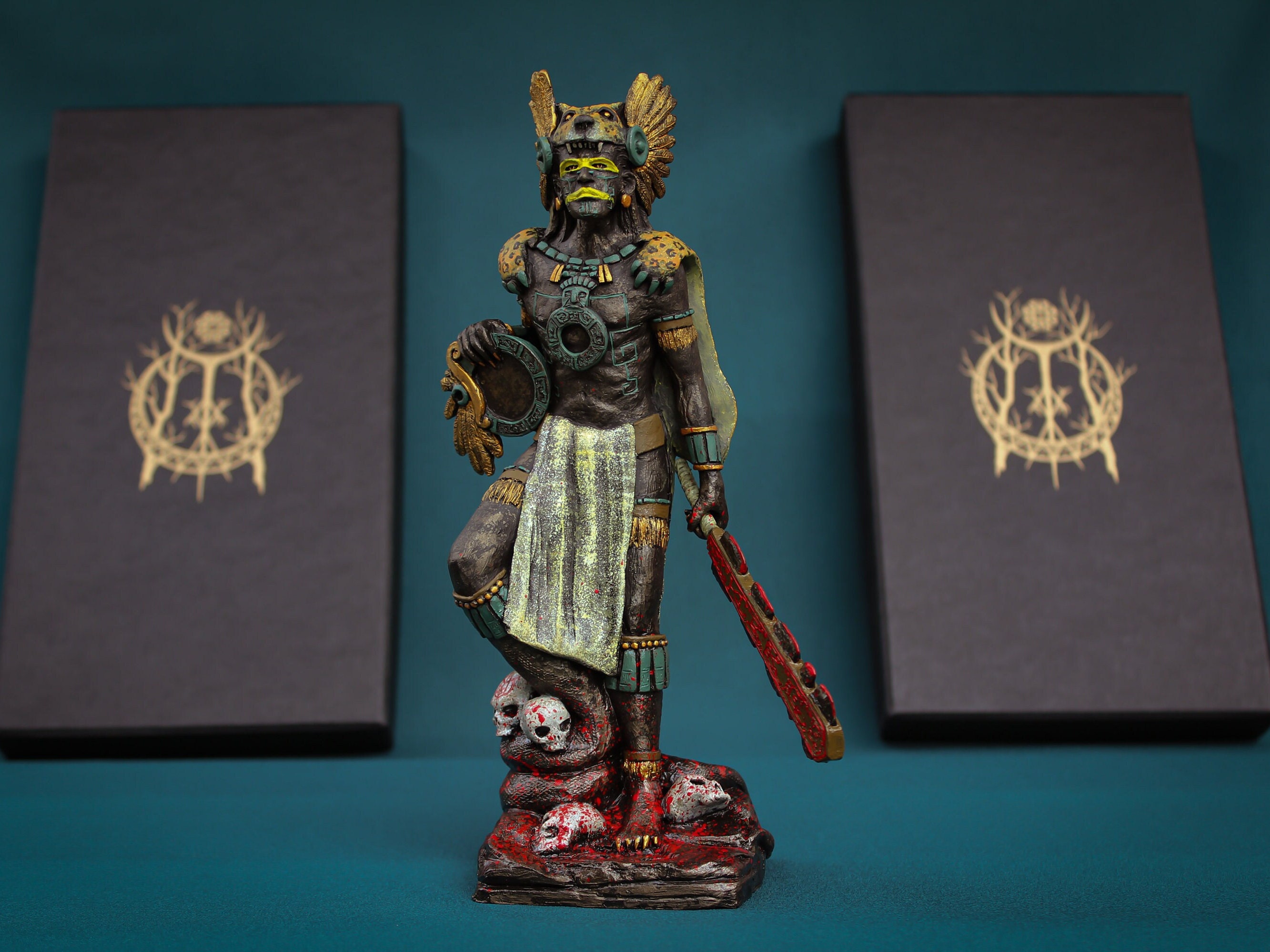 『黄昏の王国』『GOD OF THE AZTECA TEZCATLIPOCA』 Tezcatlipoca Figure,tezcatlipoca Statue, Aztec God, Aztec