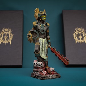 Tezcatlipoca figure,Tezcatlipoca statue, Aztec god, aztec decor, aztec mythology, aztec altar,aztec