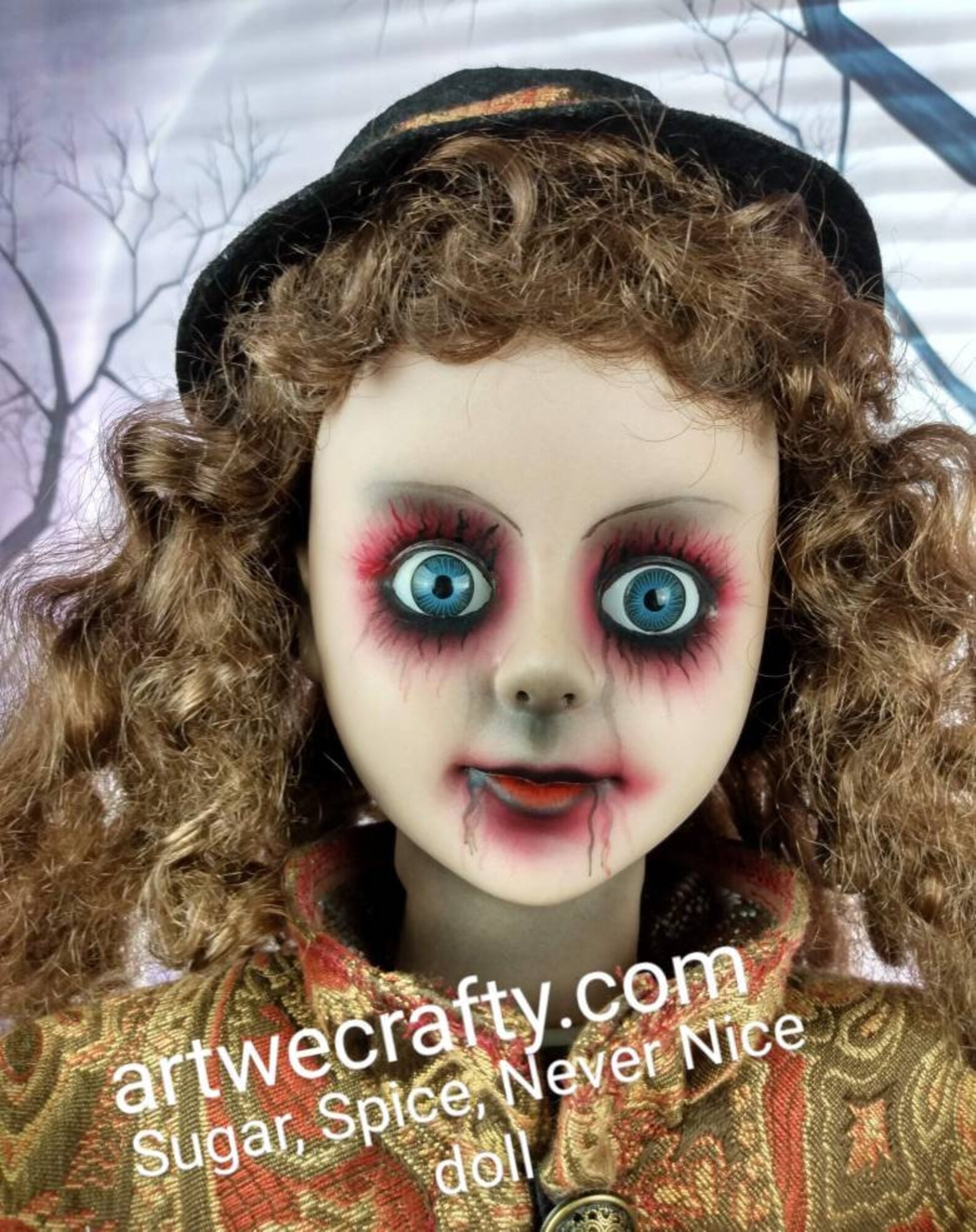 Creepy Doll / Moves Slowly Spooky / OOAK / Art Doll/ FaceUp Etsy