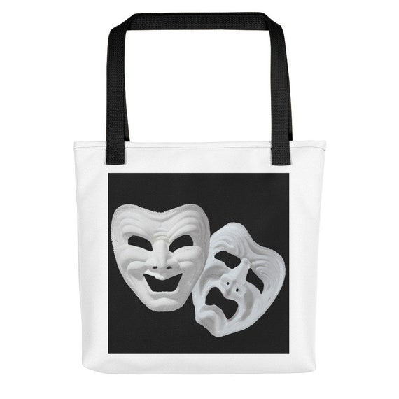 Theatre Masks Tote Bag Tragedy Comedy Mask Tote Is A Perfect Etsy
