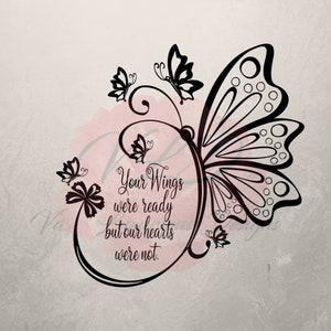 Pretty Clipart PNG Transparent SVG Borboletas Suas asas estavam prontas, mas nossos corações não eram Memorial de alta qualidade