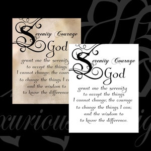 God Serenity Prayer Saying Wall Art, Poster Décor Printable Wall Art,  Home, 5x7 8x10 11x14 Swirl rustic