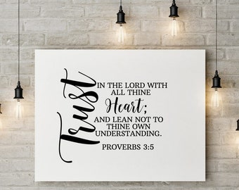 Digital Download Proverbs 3:5 Trust in the Lord Clipart SVG  PNG High Quality Inspiring bible verse  Kjv Commercial Use