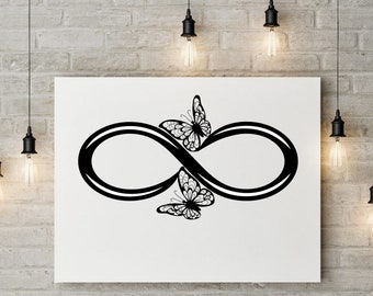 Elegant Butterfly Infinity Symbol Design Clipart SVG  PNG High Quality Commercial Use