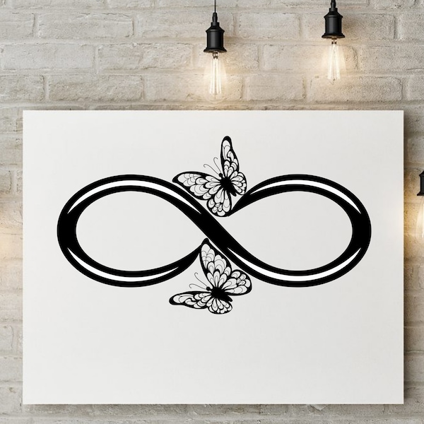 Elegant Butterfly Infinity Symbol Design Clipart SVG  PNG High Quality Commercial Use