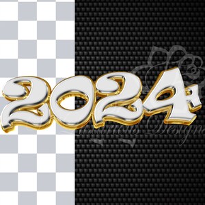 2024 Weiß Gold Clipart Zahlen
