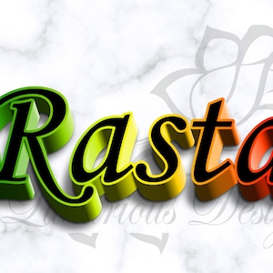 Rasta Jamaican Clipart 3D Word PNG Download