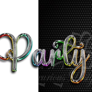 Party 3D Clipart Word